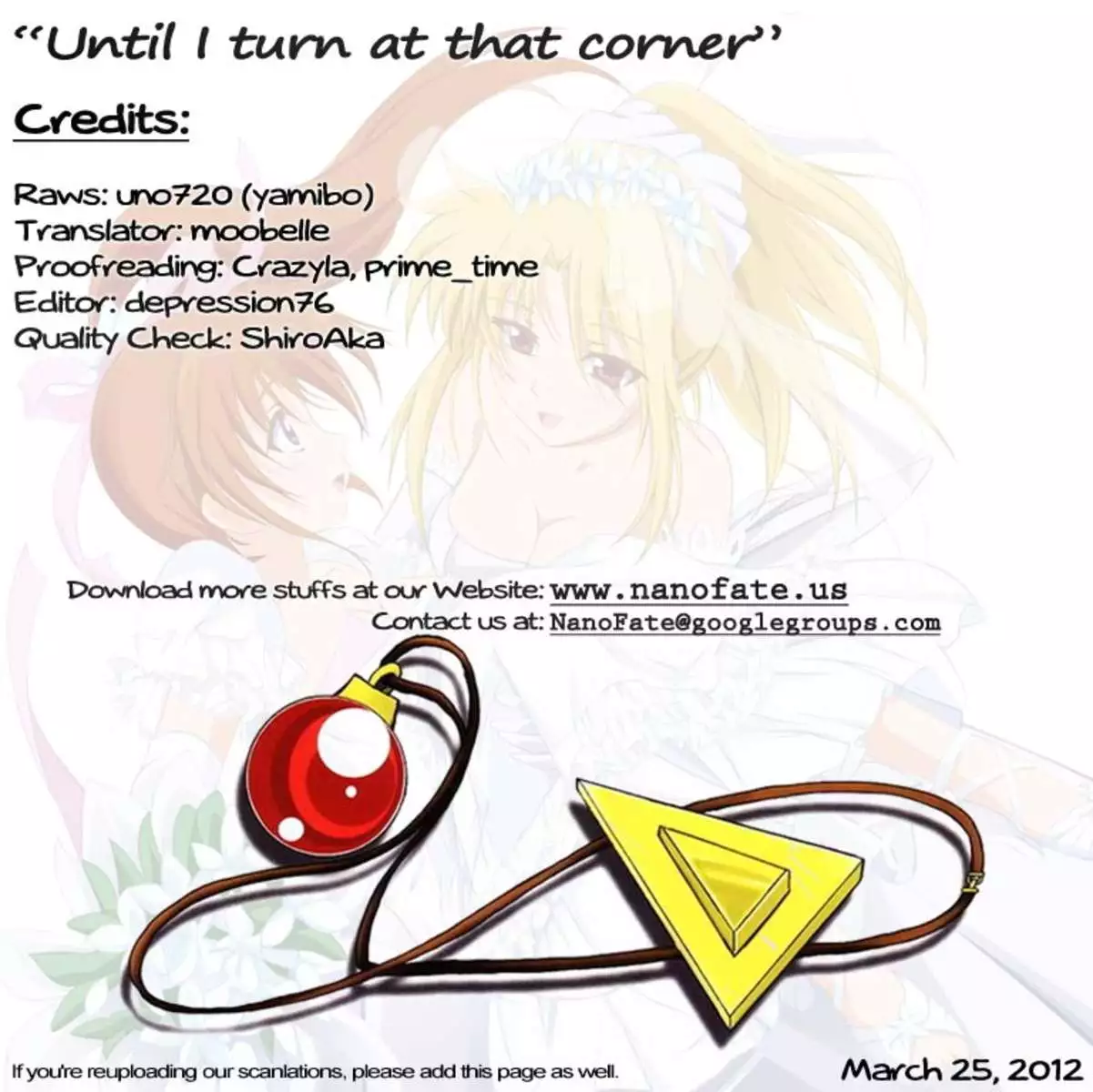 Until I turn at that corner